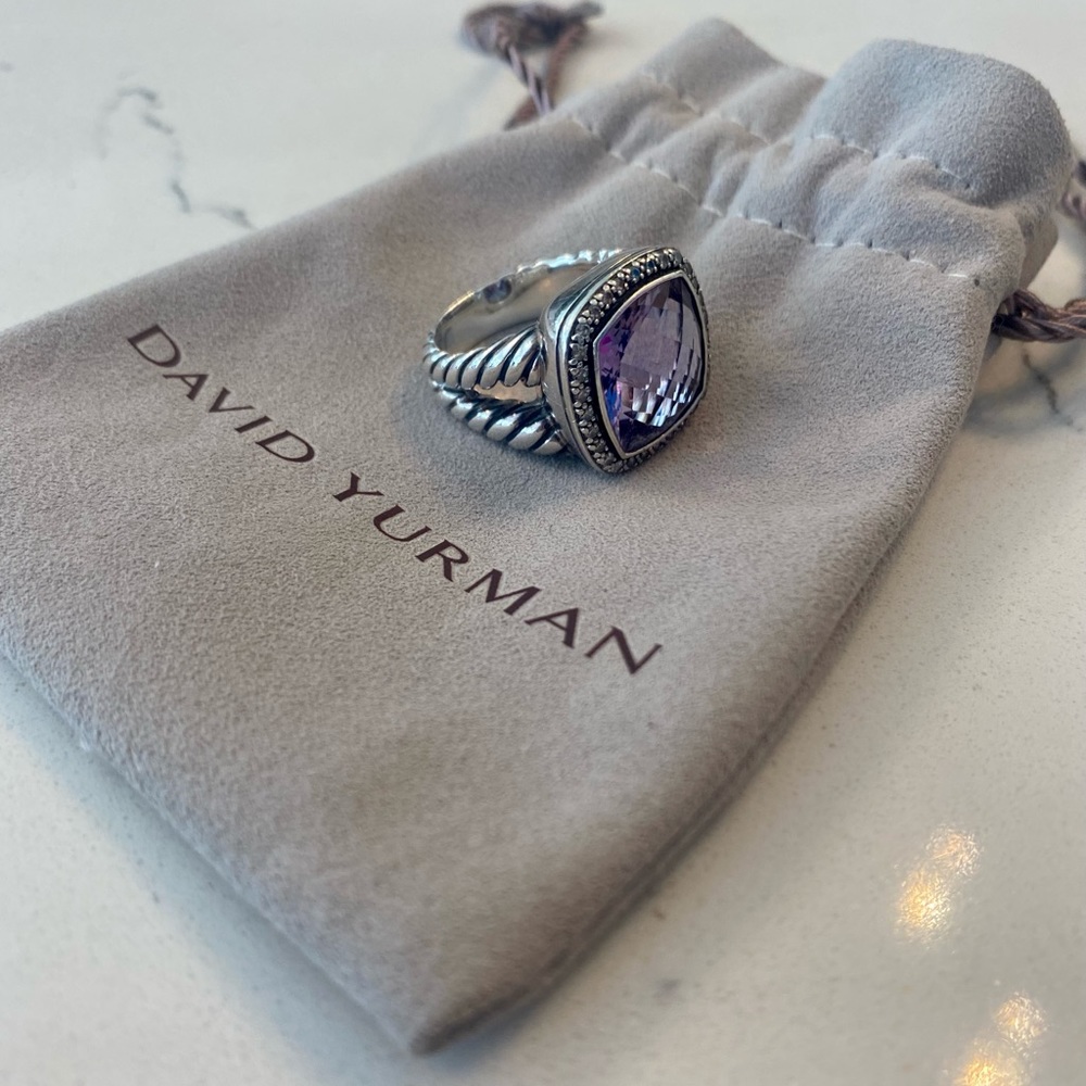 David Yurman Size 8 Amethyst 14mm Albion Ring - Picture 4 of 4